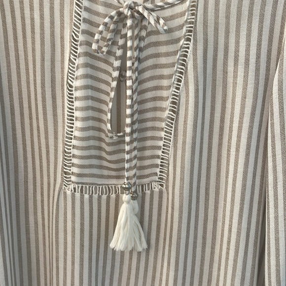 BLUE ISLAND Swim Suit Cover/Tunic/Stripe/Sleeves - Picture 3 of 10